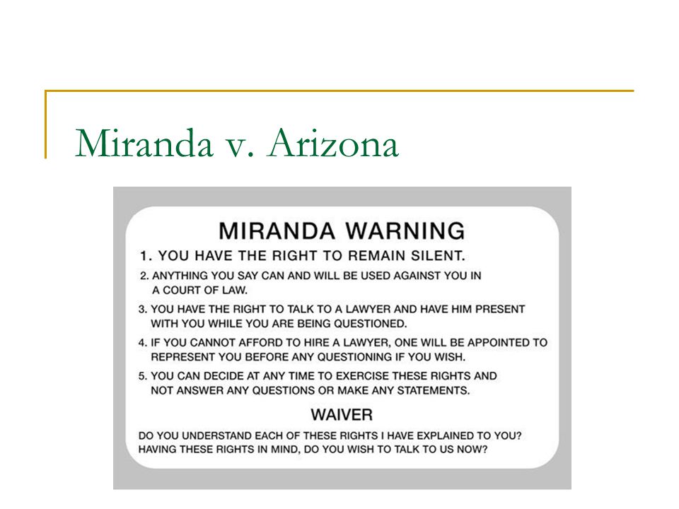 Miranda V Arizona Essay Help